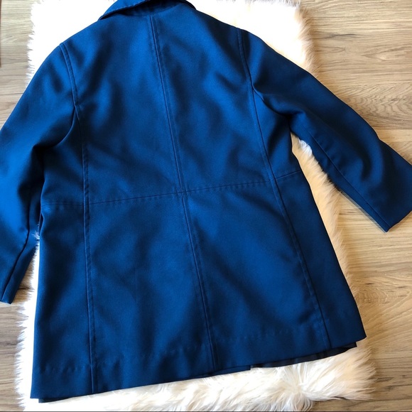 Vintage Samuel Martin Teal Blue Raincoat size med - Picture 3 of 4